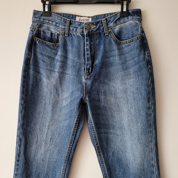 Evidnt Los Angeles Dip Dyed High Waist Flood Length Tapered Blue Jeans Sz 28 - Picture 7 of 15